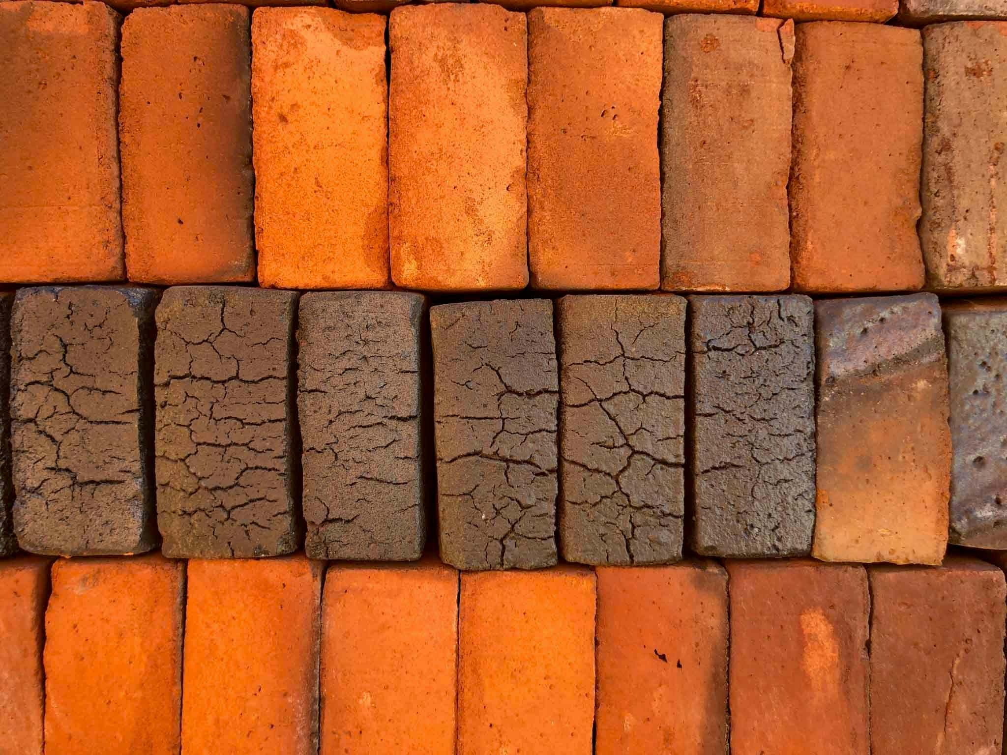 Detail of kiln fired clay bricks.